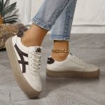Women's Colorblock Trendy Sneakers, Lace Up Soft Sole Platform Skate Shoes, Low-top Versatile Shoes - Image 8