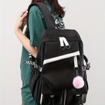 Kuromi Pattern Backpack, Kawaii Stylish School Bag, Women's Colorblock Rucksack, Large Capacity Foldable Outdoors Daypack - Image 9