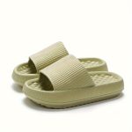 Simple Solid Color Slides, Casual Open Toe Soft Sole Shoes, Comfortable Indoor Home Bathroom Slides - Image 6
