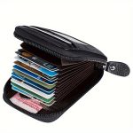 1pc Men's PU Leather Casual Card Holder, Zipper Coin Purse