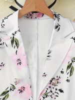 Floral Print Two-piece Suit Set, Elegant Double Breasted Blazer & Bodycon Skirt Outfits, Women's Clothing - Image 5