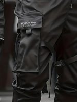Trendy Solid Cargo Pants, Men's Multi Flap Pocket Trousers, Loose Casual Outdoor Pants, Men's Work Pants Outdoors techwear Hip Hop Style - Image 10
