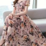 Floral Print Crew Neck Dress, Elegant Short Sleeve Dress For Spring & Summer, Women's Clothing For Elegant Dressing - Image 4