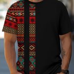 Men's Ethnic Graphic Print T-shirt, Casual Short Sleeve Crew Neck Tee, Men's Clothing For Summer Outdoor - Image 2