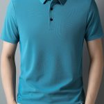 Men's Solid Short Sleeve And Lapel Collar Henley Shirt, Casual And Comfy Sports Tops For Summer Golf Wear And Outdoors Activities - Image 3