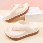 Women's Contrast Color Flip Flops, Soft Sole Platform Slip On EVA Vacation Slides, Non-slip Beach Slides - Image 7