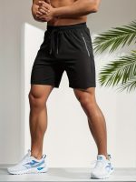 Quick Drying Comfy Active Shorts, Men's Casual Zipper Pockets Stretch Waist Drawstring Shorts For Summer Gym Workout Training - Image 11