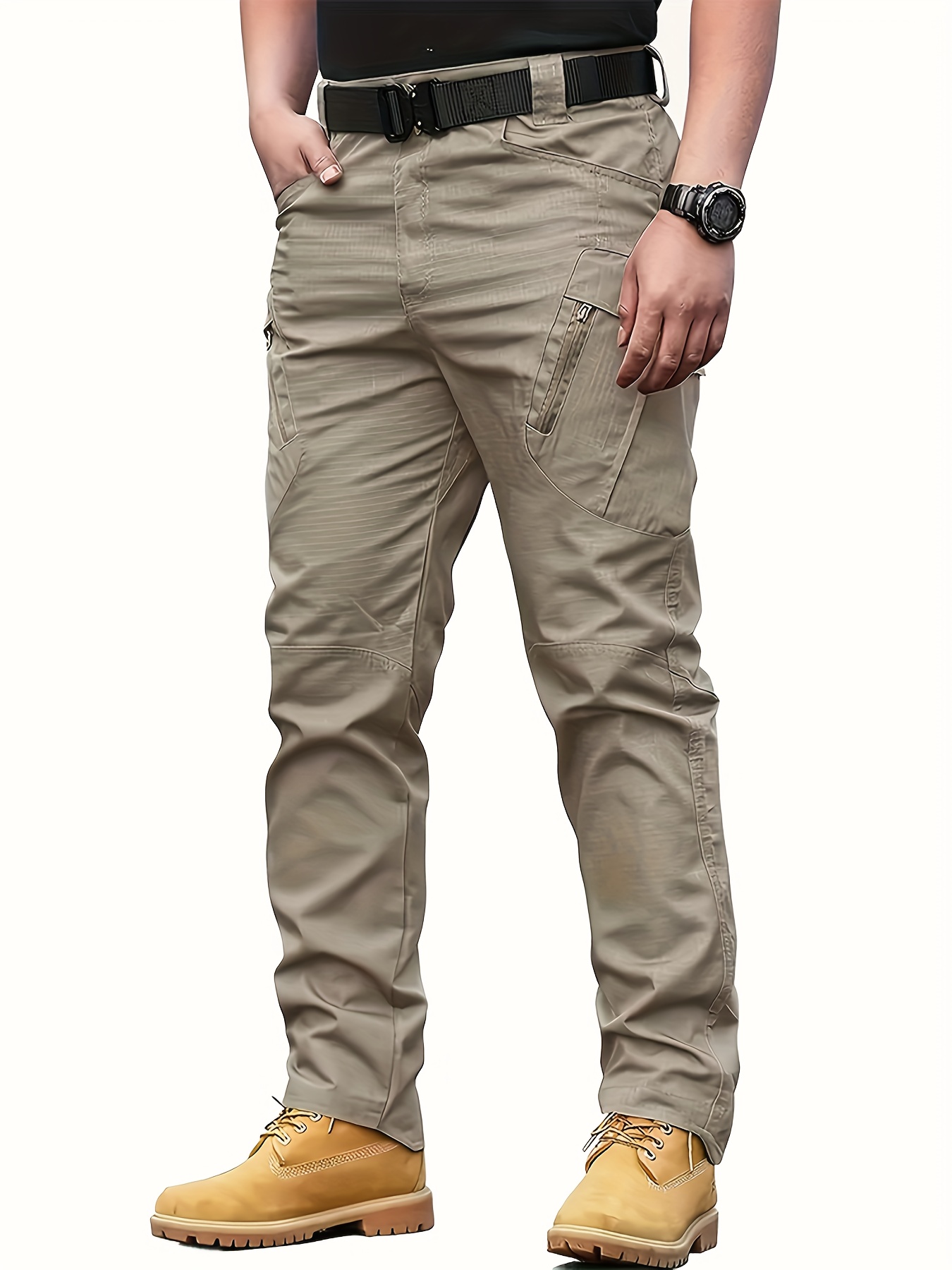 538798924b539f2e522444a97b00c0c6.jpg Multi Pocket Men's Tactical Pants, Loose Casual Outdoor Military Pants Without Belt, Mens Cargo Pants For Hiking - Image 1