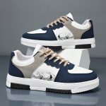 Men's Trendy Platform Shoes Color Block With Spoondrift Pattern Lace Up Non Slip Durable Comfy For Outdoor Campus Walking Street Jogging Traveling All Seasons - Image 6