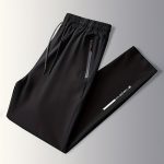 Men's Letters Print Pants With Zipper Pockets, Casual Elastic Waist Drawstring Trousers For Outdoor Activities Gift - Image 4
