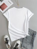 New York Letter Print T-shirt, Short Sleeve Crew Neck Casual Top For Summer & Spring, Women's Clothing - Image 5