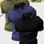 3Pcs Breathable Regular Fit Golf Shirt, Men's Casual V-Neck T-Shirt Short Sleeve For Summer, Men's Clothing - Image 4