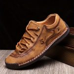 Men's Handmade Stitching Casual Shoes Flats Outdoor Walking Sneakers - Image 7