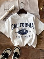 Letter & Mountain Print T-shirt, Short Sleeve Crew Neck Casual Top For Summer & Spring, Women's Clothing
