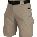 Men's Urban Shorts Outdoor Waterproof Wear Resistant Cargo Shorts Quick Dry Multi Pocket Hiking Pants Without Belt - Image 6