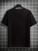 BLACK Creative Alphabet Print Casual Crew Neck Short Sleeve T-shirt For Men, Quick-drying Comfy Casual Summer Tops For Daily Wear Work Out And Vacation Resorts - Image 3