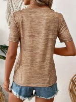 American Flag Print V Neck T-shirt, Short Sleeve Casual Top For Spring & Summer, Women's Clothing - Image 4