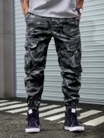 Men's Camouflage Pattern Loose Fit And Cuffed Cargo Pants With Multiple Flap Pockets, Versatile For Street Wear And Outdoors Activities - Image 7