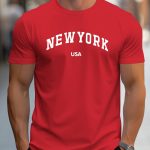 "NEW YORK USA" Print, Men's Novel Design T-shirt, Casual Comfy Tees For Summer, Men's Clothing Tops For Daily Activities - Image 7