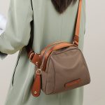 Color Contrast Shell Waist Bag, Casual Oxford Cloth Crossbody Bag, Lightweight Chest Bag For Women