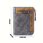 1pc Men's Retro Short Wallet, Multifunctional Fashion Zipper PU Leather Wallet, Ideal Gift For Men - Image 6