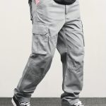 Men's Classic Solid Color Cargo Pants with Multiple Flap Pockets, Straight-Leg, Drawstring Waist, Loose Fit for Hiking, Fishing, Streetwear, and Outdoor Camping Casual Style - Image 2
