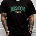 Letter Print Men's Creative Top, Casual Short Sleeve Crew Neck T-shirt, Men's Clothing For Summer Outdoor - Image 4