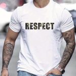 Letter RESPECT Pattern Print Men's T-shirt, Graphic Tee Men's Summer Clothes, Men's Outfits - Image 6