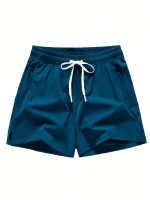 3 Pcs Men's Loose Solid Shorts With Pockets, Casual Elastic Waist High Stretch Drawstring Shorts For Summer - Image 7