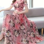 Floral Print Crew Neck Dress, Elegant Short Sleeve Dress For Spring & Summer, Women's Clothing For Elegant Dressing - Image 2