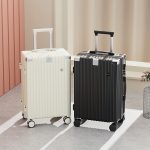 Minimalist Solid Color Hardside Suitcase, Casual Business, Thickened Carry-On With Wheels Luggage Case With Cup Holder & Hook - Image 7