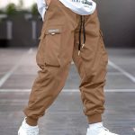 Trendy Men's Casual Cargo Pants With Pocket, Men's Outfits For Spring And Autumn - Image 3