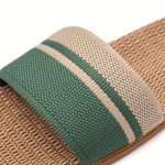 Striped Pattern Slides, Casual Open Toe Flat Summer Shoes, Comfortable Indoor Home Slides - Image 10