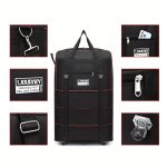 Expandable Wheeled Luggage Backpack, Foldable Large Capacity Travel Bag With Silent Resistant Wheel, Ideal For Business Trips & Studying Abroad - Image 16