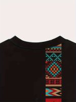 Men's Ethnic Graphic Print T-shirt, Casual Short Sleeve Crew Neck Tee, Men's Clothing For Summer Outdoor - Image 6