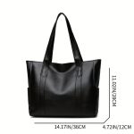Faux Leather Tote Bag, Multi Pockets Bag, Large Handbags For Work School Travel - Image 7