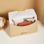 Casual Woven Handbag, Simple Solid Color, High-Quality Daily Fashion, Shoulder & Crossbody Bag With Chain Strap - Image 9