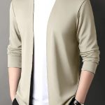 Men's Solid Knitted Cardigan, Casual Breathable Long Sleeve Slim-fit Open Front Sweater For Outdoor Activities - Image 7