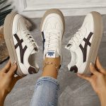 Women's Colorblock Trendy Sneakers, Lace Up Soft Sole Platform Skate Shoes, Low-top Versatile Shoes - Image 6