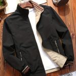 Men's Sports Jacket Coat Lapel Zipper Pockets Windproof Ribbed Cuff Coat For Daily Wear - Image 3