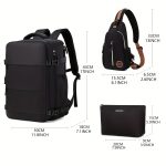 Large Capacity Travel Backpack With Shoe Compartment, Dacron Lightweight Laptop Daypack With Charging Port, Fashion Travel Commuter Bag - Image 22