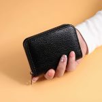 1pc Men's PU Leather Casual Card Holder, Zipper Coin Purse - Image 2