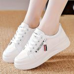 Women's Platform Sneakers, Casual Lace Up Outdoor Shoes, Comfortable Side Zipper Design Low Top Shoes - Image 5