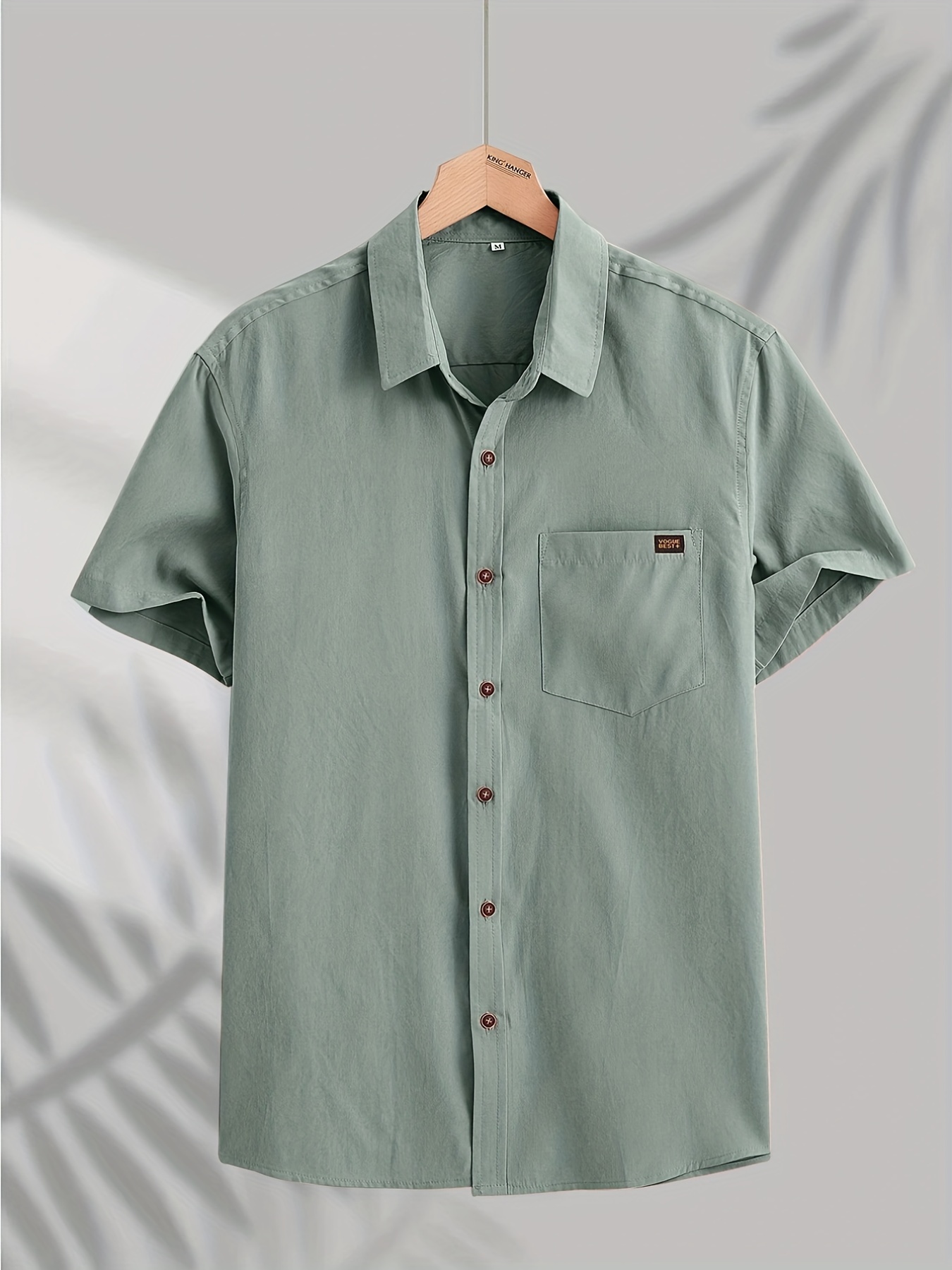 67c1e00371fab4f29e68f68f07826f37.jpg Men's Casual Button-down Short Sleeve Shirt - Image 1