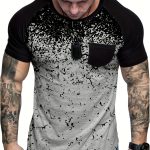 Chic Printed T-shirt, Men's Casual Street Style Stretch Round Neck Tee Shirt For Summer - Image 3