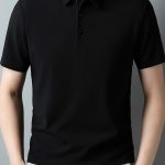Men's Solid Short Sleeve And Lapel Collar Henley Shirt, Casual And Comfy Sports Tops For Summer Golf Wear And Outdoors Activities - Image 7