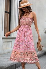 Bohemia Print Smocked Halter Neck Maxi Dress - Image 3