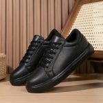 Men's Sneakers, Solid Trendy Comfy Walking Skate Shoes, For Outdoor Walking, All Seasons - Image 2