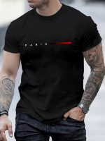Creative Letter Print, Men's Graphic Design Crew Neck T-shirt, Casual Comfy Tees For Summer, Men's Clothing Tops For Daily Gym Workout Running