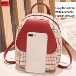 Plaid Backpack With Adjustable Straps, Cute Small Backpack, Zipper Casual Shoulder Bag, Card Wallet, Mobile Casual Phone Bag, Casual Camera Bag, Lipstick Bag, Key Bag, Single Shoulder Bag, Diagonal Span Bag, Backpack Dual Purpose (6.3*2.4*8.3)Inch - Image 5